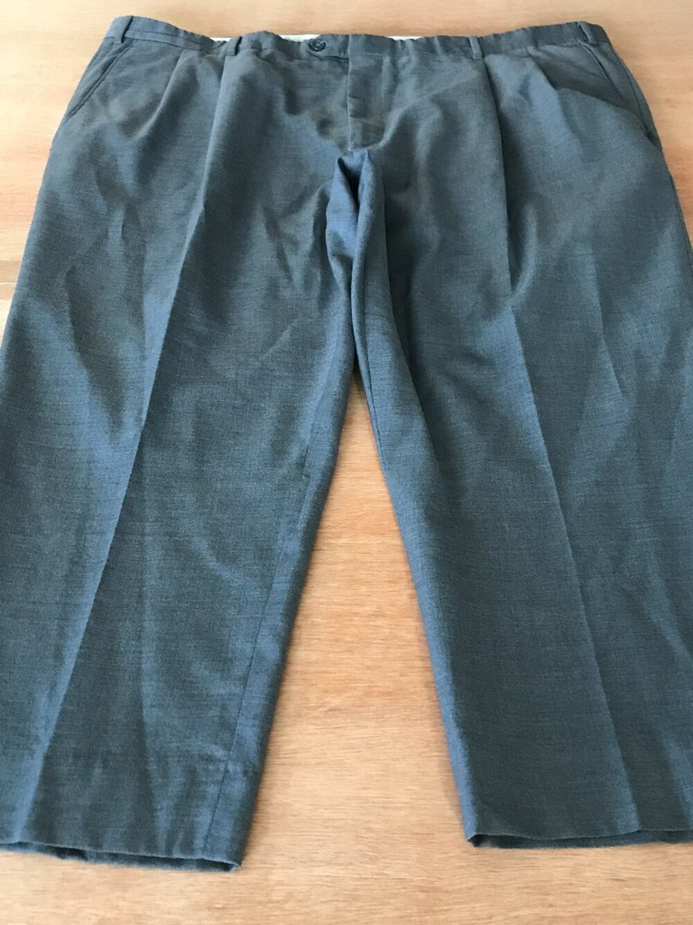 Santorelli Luxury Serge Como 100% Virgin Wool Pants Men 46x24 Gray Pleated 20023